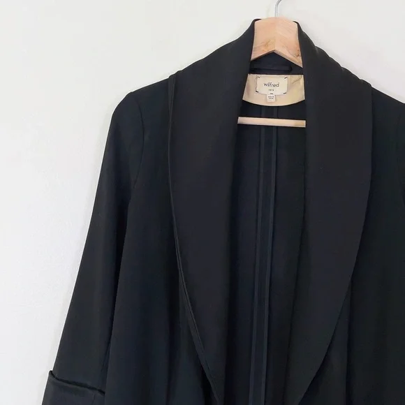 Aritzia Wilfred CHEVALIER JACKET Open Front Black Blazer - Picture 7 of 13